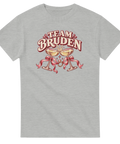Gråmelerad t-shirt med champagneglas, rosett, ring och texten ”Team bruden”.