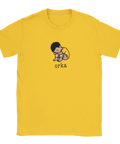 Orka t-shirt trött humor och enkel design – gul