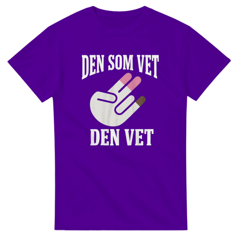 Satiriskt tryck med handtecken och dubbeltydig text – t-shirt med attityd