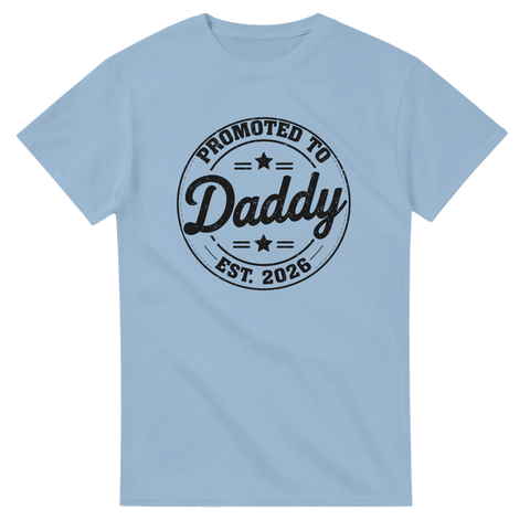 Blivande pappa present t-shirt Promoted to Daddy 2026