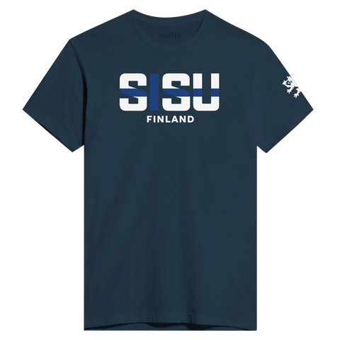 Sisu Finland text och flagga t-shirt herr