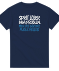 Produktbild 3 av rolig t-shirt med texten Sprit löser inga problem, men det gör inte mjölk heller