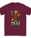 T-shirt jul – The Elf Serial Wrapper rolig jultröja i vinröd