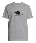 Gråmelerad t-shirt med grafiskt råttmotiv i urban stil