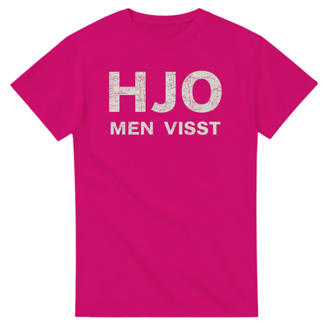 Humoristiskt citat-tryck i vintage-stil på cerise t-shirt