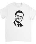 Stilrent svartvitt tryck av Ulf Kristersson – vit t-shirt