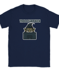 Trollfabriken t-shirt med troll bakom skärm – marinblå