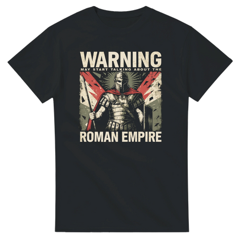 Grafiskt tryck av en legionär med texten Roman Empire – rolig t-shirt
