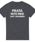 Minimalistisk design med svensk text om respekt – mörkgrå melerad t-shirt