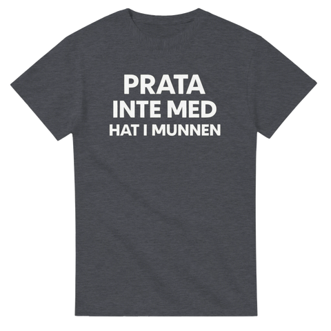 Minimalistisk design med svensk text om respekt – mörkgrå melerad t-shirt