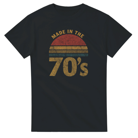 Retroinspirerad t-shirt med Made in the 70's i solnedgångsmotiv