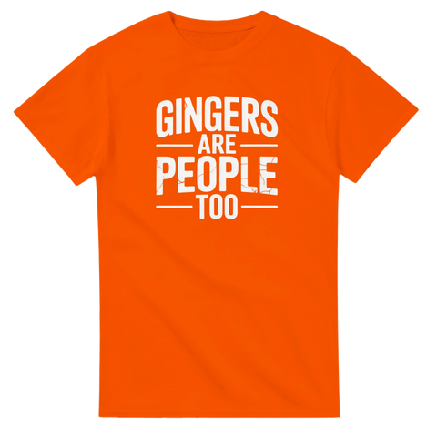 Grafisk t-shirt med sliten typografi och texten Gingers Are People Too