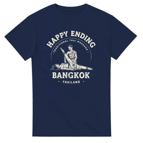 Retro tryck föreställande traditionell massage i Bangkok – rolig t-shirt med humor