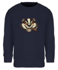 Sweatshirt med provokativ retro-grävling i mörkblå nyans