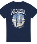 Grafisk illustration av en mås i sjömansskjorta vid en lyktstolpe – Majorna t-shirt