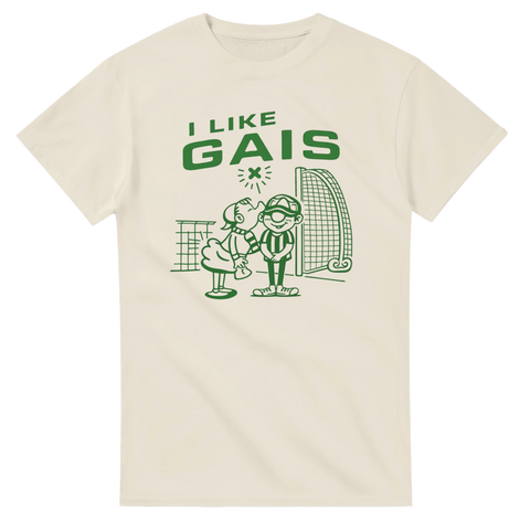Klassisk t-shirt i benvitt med ett rakt och ärligt GAIS-motiv