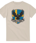 Klassisk t-shirt med patriotiskt Svea Rike-motiv i sandfärgad nyans