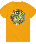 Små Grodorna Club" midsommarmotiv med groda, majstång och svensk flagga på gul t-shirt.
