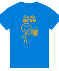 T-shirt med "Sup dig snygg"-tryck och streckgubbe med öl – rolig festpresent