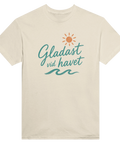 Minimalistisk illustration av kustliv och sommar – vintage t-shirt
