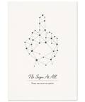 Stjärnbild som visar långfingret – minimalistisk satirisk poster