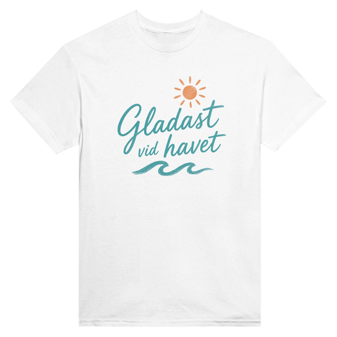Harmoniskt havsmotiv med sol och vågor – grafisk t-shirt