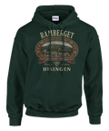 Vintage illustration av Rambergets utsikt på en mörkgrön hoodie