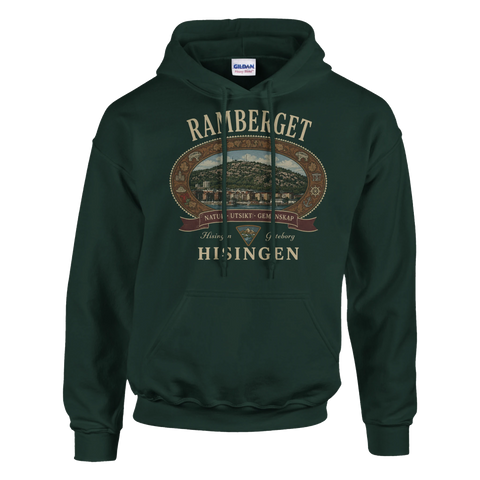 Vintage illustration av Rambergets utsikt på en mörkgrön hoodie