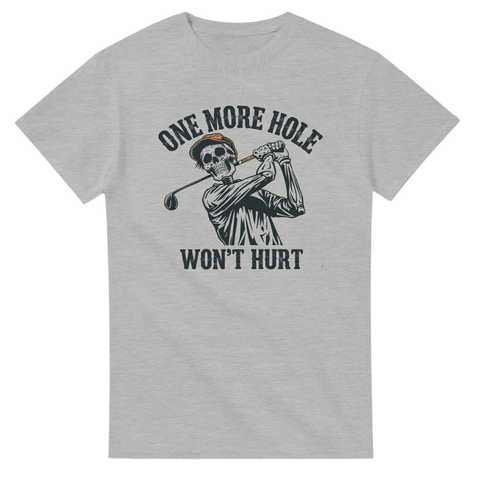 Skelett som svingar en golfklubba – vintage t-shirt för golfare