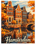 Poster "Hamsterdam" med text och illustration