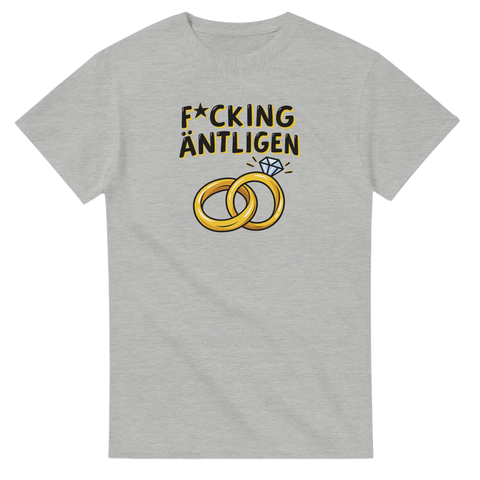 T-shirt med förlovningsringar och texten F*cking äntligen
