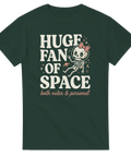 Minimalistisk rymddesign med humoristiskt budskap – illustration på t-shirt