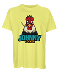 Oversized t-shirt med gult tyg och grafiskt Johnny Cocker-tryck