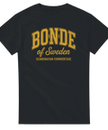 Varsity-inspirerat tryck med texten Bonde of Sweden – retro t-shirt