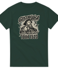 Vintage konsert-tryck med Gustav Vasa och blixtar – historisk humor t-shirt