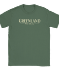 Grön t-shirt med minimalistiskt grafiskt tryck och politiskt budskap