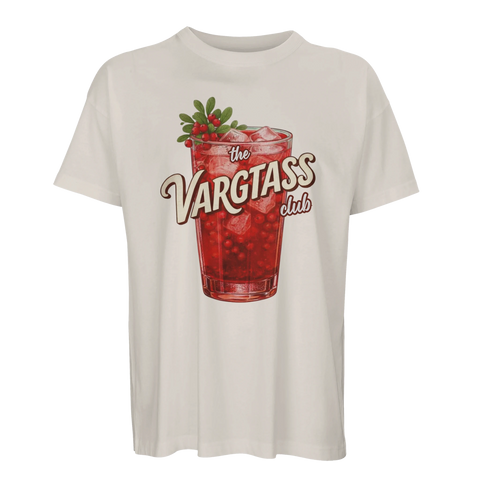 Retro illustration av en vargtass-drink med lingon på en benvit t-shirt