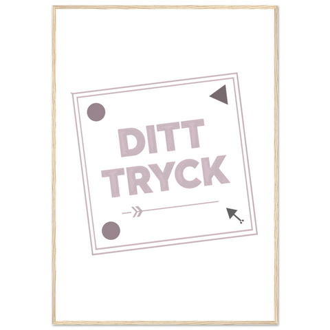Unik grafisk poster med egen design i en naturlig ljus träram