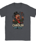 T-shirt jul – rolig jultröja The Caroler Off Key i grått