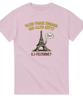 Skojig illustration av ett monument i Paris – t-shirt med ordvits och attityd