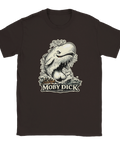 Retroinspirerad vintagedesign med den vita valen på mörkbrun t-shirt