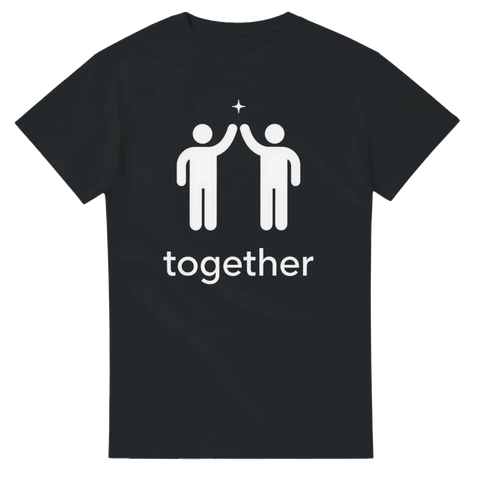 Modern illustration av gemenskap med stilren grafik och text – t-shirt