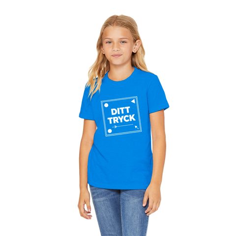Ljusblå t-shirt för barn redo för eget tryck och logotyp