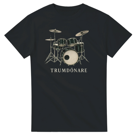t-shirt Trumdönare svart tröja med trumset och text