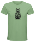 Ljusgrön t-shirt med konstnärlig illustration av en smart råtta