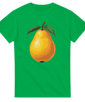 Illustrerad frukt med vintagekänsla på grön t-shirt