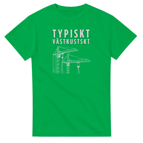 Klargrön t-shirt med minimalistiskt linjetryck av kranar från västkusten