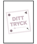 Egendesignad poster med minimalistisk text i en klassisk svart träram