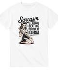 Retro pin-up illustration med kavel och sarkastiskt citat – grafisk t-shirt