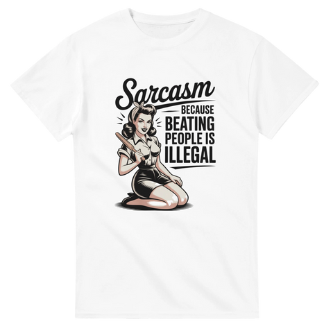 Retro pin-up illustration med kavel och sarkastiskt citat – grafisk t-shirt